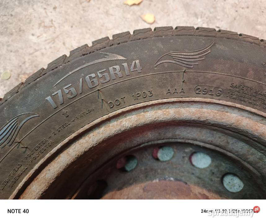Felgi 14 z oponami zimowymi 175x65xR14 Samochodowe mazowieckie Warszawa
