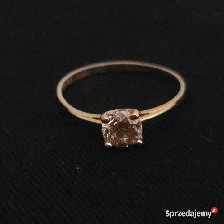Pierścionek zloty 14k z Diamentem Naturalnym Kraków