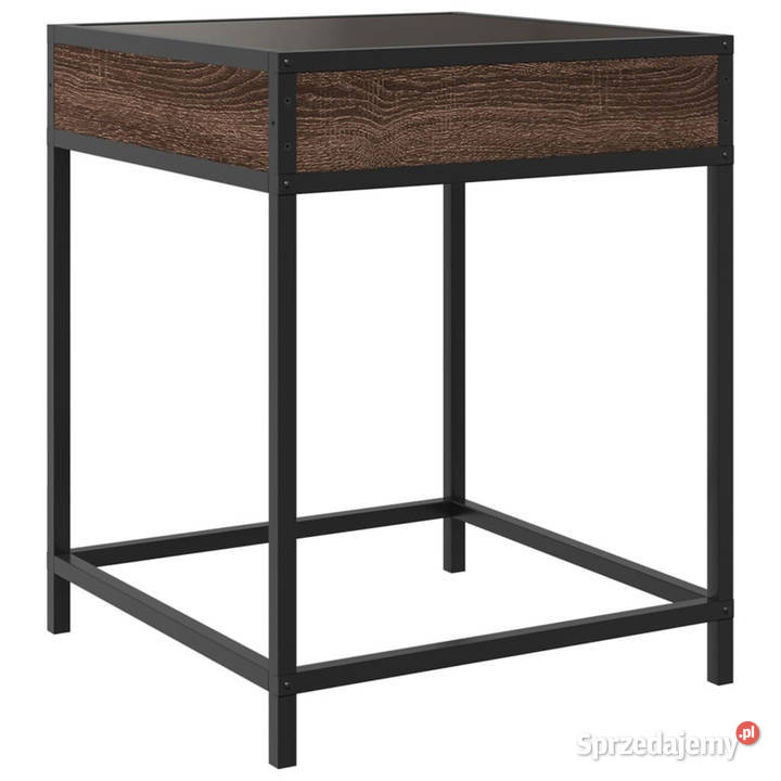 Stolik nocny z LED Infinity brązowy dąb 40x40x51 Warszawa