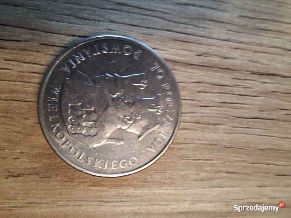 Moneta 70 rocznica powstania wielkopolskiego 100 Cybinka sprzedam
