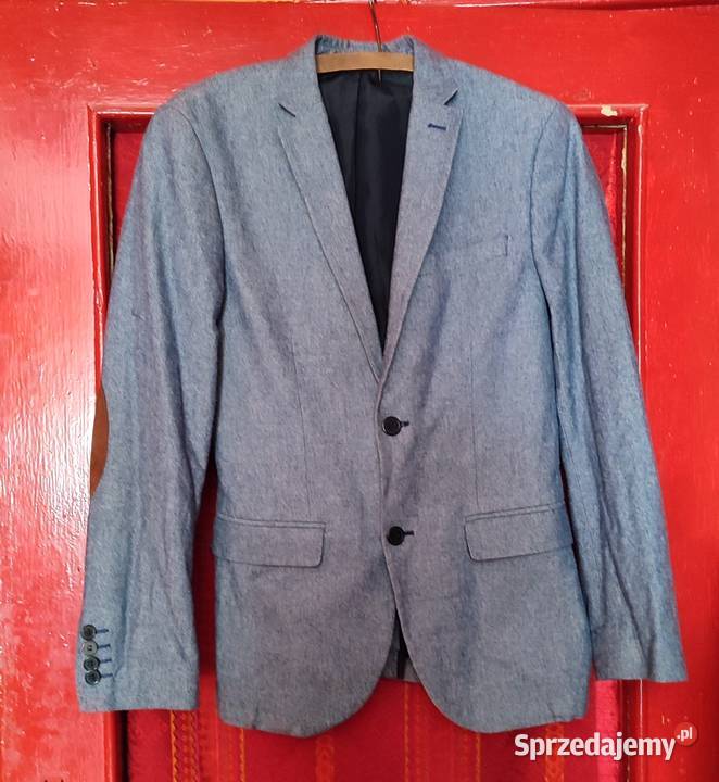 Błękitna męska marynarka HM r S Gdańsk