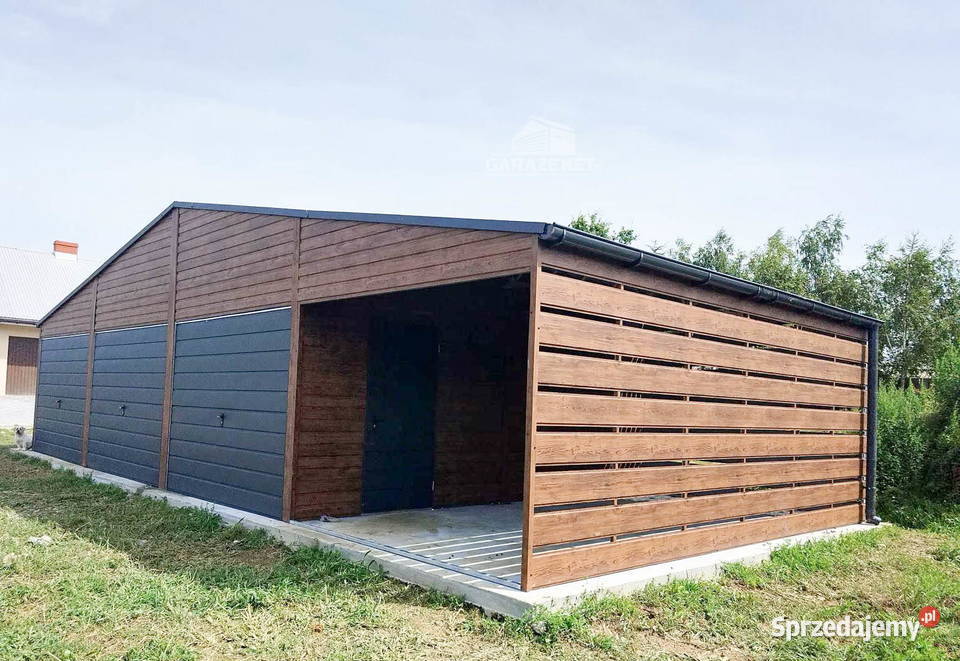 GARAŻ BLASZANY 9m x 5m WIATA 3m 2xDRZWI 3xBRAMA Łapanów