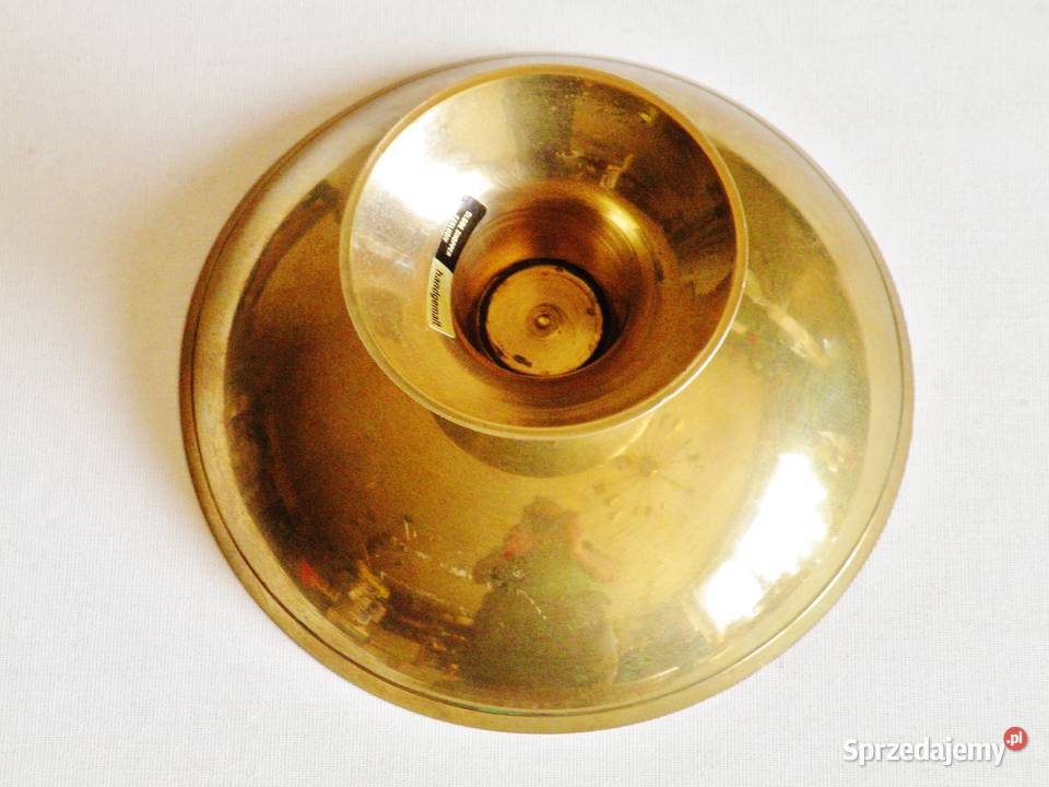 Paterka mosiężna ręcznie inkrustowana emalią