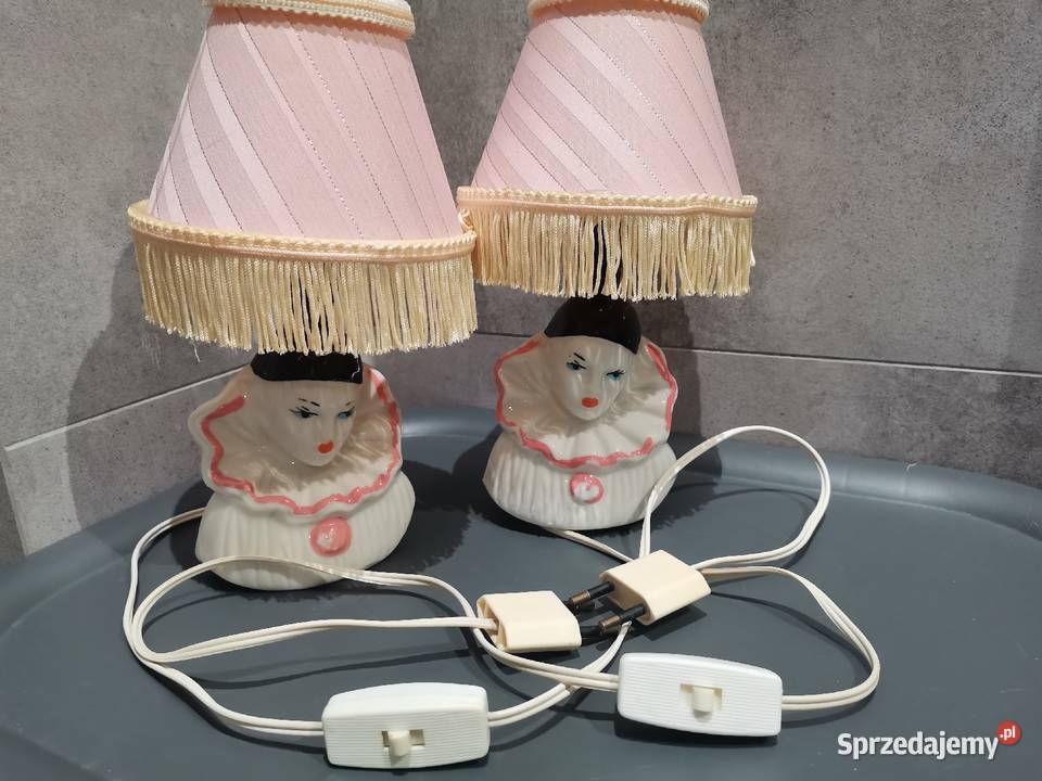Stara figurka lampka Pierrot Arlekin 2 sztuki Siemianowice Śląskie
