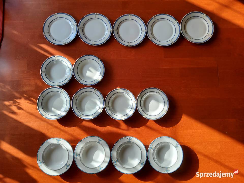 Zestaw 15 talerzy z porcelany Burg Lindau Oława