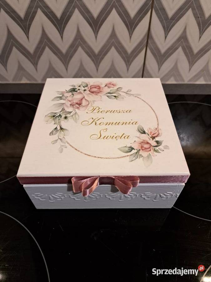 Szkatułka komunijna róże handmade Akcesoria do biżuterii Kędzierzyn-Koźle sprzedam
