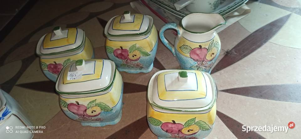 Zestaw Pojemniki i mlecznik Z jabłkami Ręcznie Gdańsk sprzedam