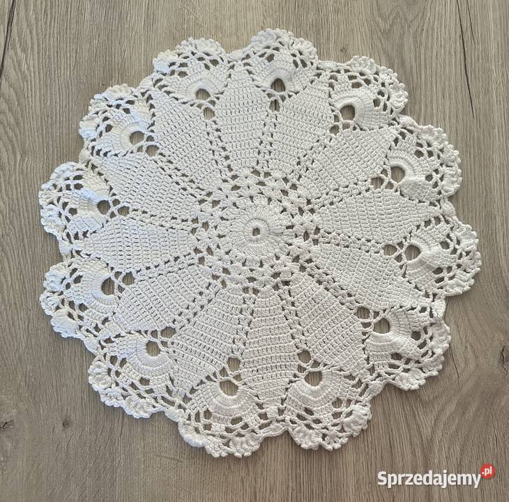 Komplet serwetek szydełko śr 30 biały Serwety i serwetki Łódź