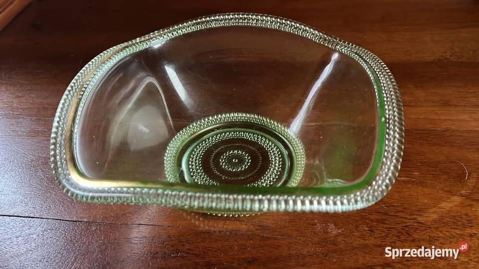 Salaterka miska owocarka Szkło zielone pomorskie Gdańsk