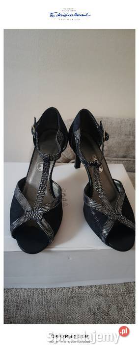 granatowe eleganckie skórzane buty damskie w skóra śląskie Bielsko-Biała