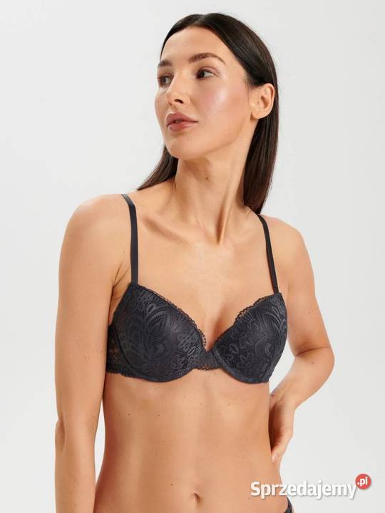 grafitowy biustonosz padded Sinsay Push-up Olkusz