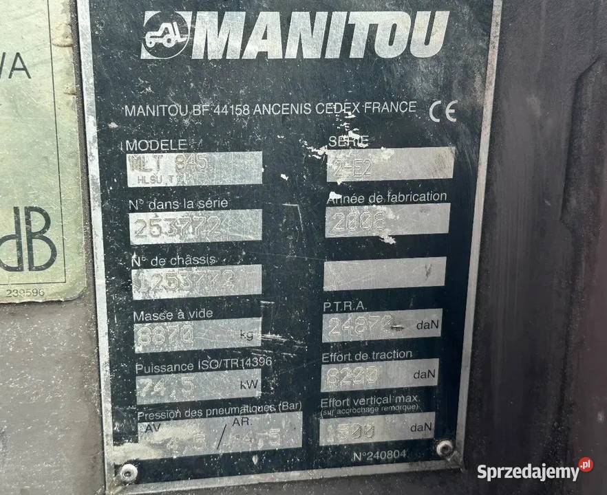Ladowarka kolowa Manitou MLT 845 Koła sprzedam