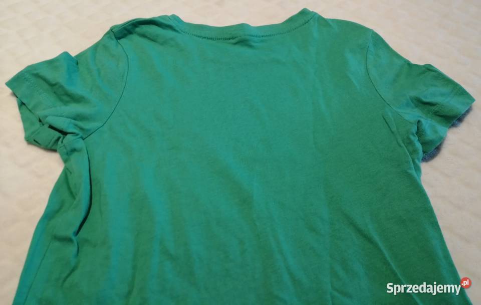 Koszulka krótki rękaw Tshirt zielona buźka 104 zielony