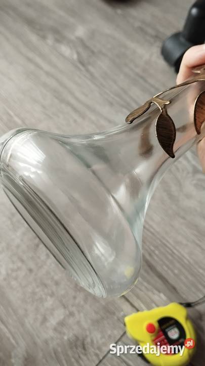 wazon szklany z ozdobnym metalowym złoceniem wielkopolskie Poznań sprzedam