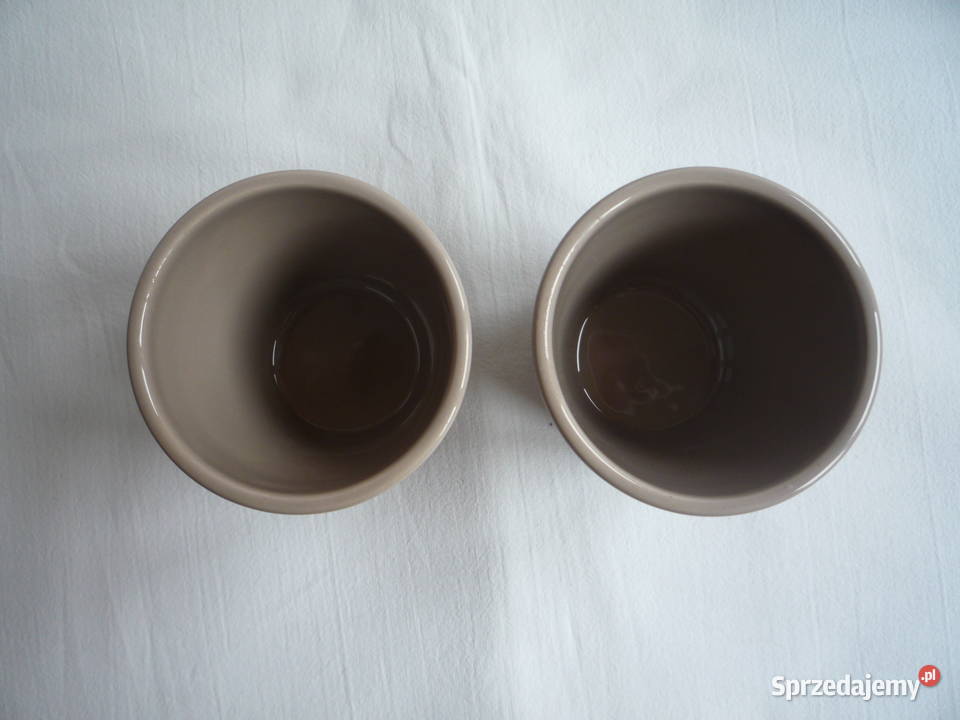 Nowe 2 sztuki Kakaowe Mini doniczki osłonki odcienie brązowego Szczecin