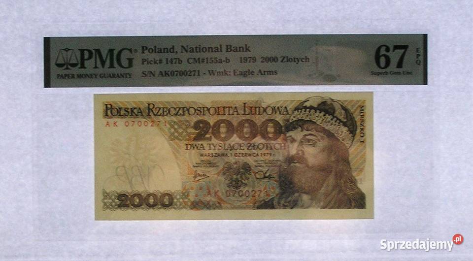 Polska 2000 1979 r Seria AK PMG 67 EPQ NOTA