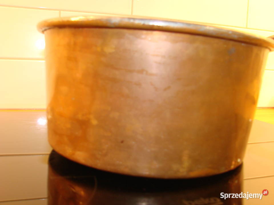 duży stary miedziany rondel Pozostałe Pruszcz Gdański