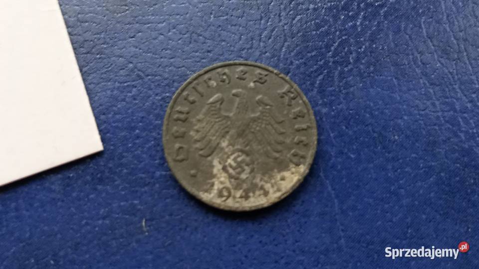 Stare monety 1 pfennig 1944 B Niemcy Numizmatyka Lesko