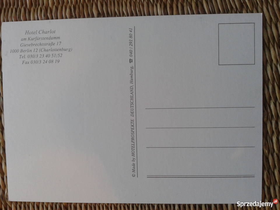 WIDOK NA HOTEL CHARLOT W BERLINIE