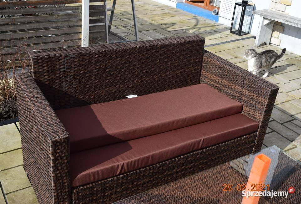 Zestaw kawowy technorattan brąz sofa 2osobx2 Bosutów sprzedam