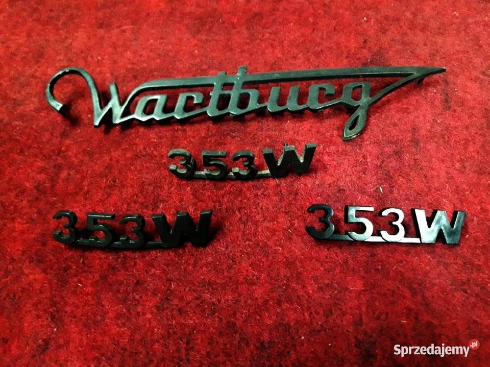 Wartburg emblematy napisy znaczki plastik czarne Piotrków Trybunalski