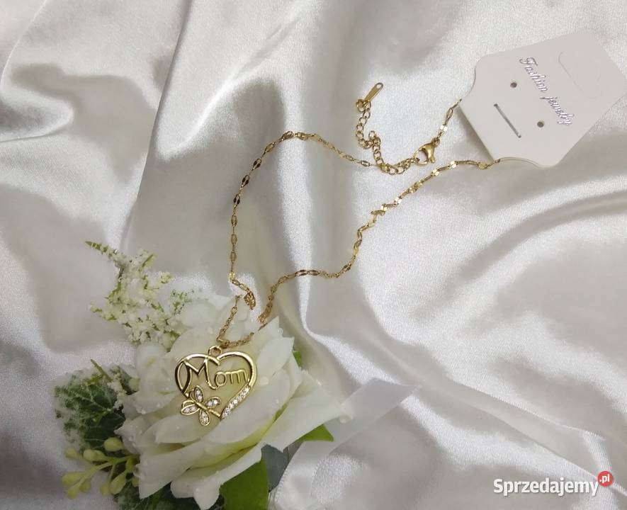 Złoty naszyjnik Mama ze stali chirurgicznej Zgierz