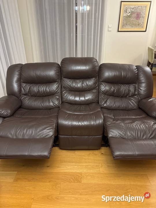 Komplet wypoczynkowy skóra sofa 32 100cm łódzkie Łódź