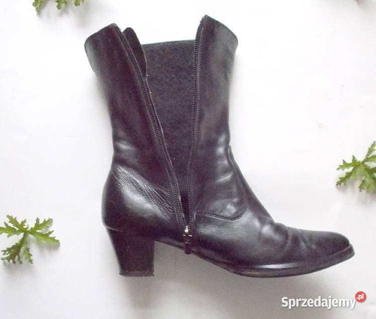 skórzane kozaki 37 czarne kozaki ze skóry damsie Szczecin