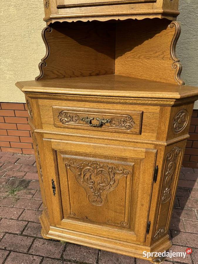 Witryna narożna dębowa stylowa rogówka kredens Sulbiny sprzedam