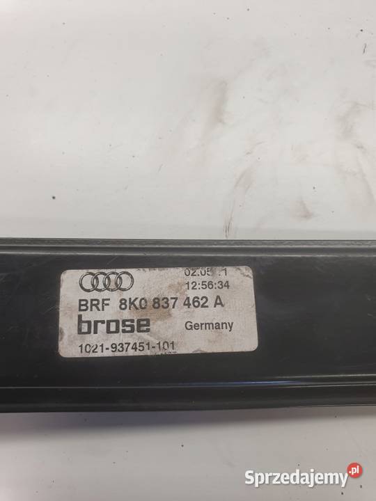 MECHANIZM SZYBY PRAWY PRZÓD AUDI A4 B8 8K0837462 śląskie