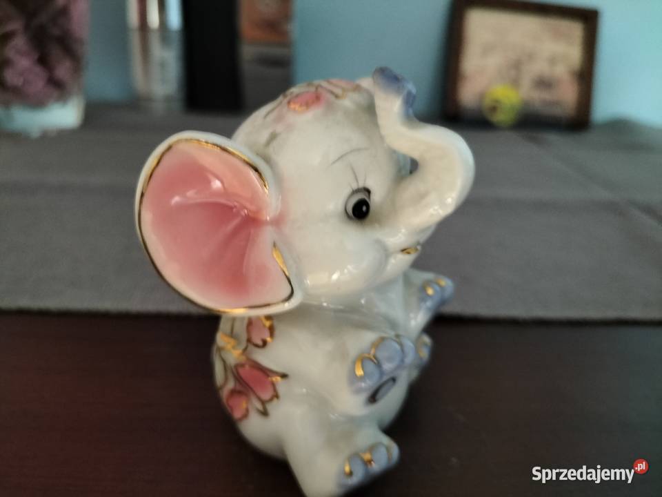 SŁONIK SZCZEŚCIA różowy obiekt Vintage Wrocław