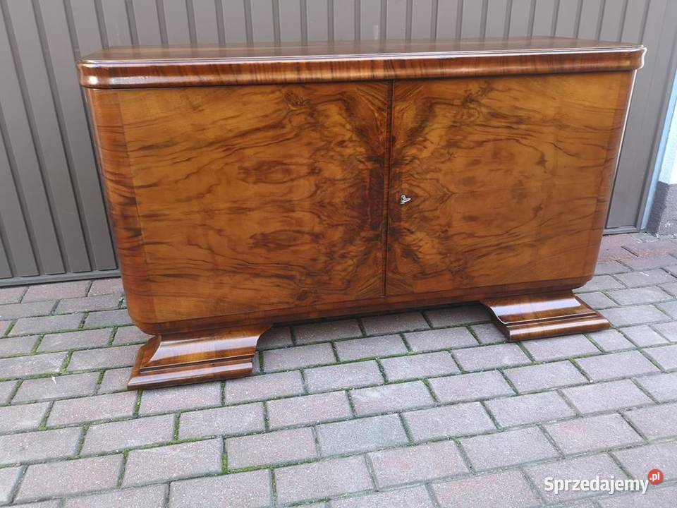 Komoda ARTDECO RTV Niska 130 Orzech Zgrabna Antyki, Sztuka, Kolekcje Swarzędz