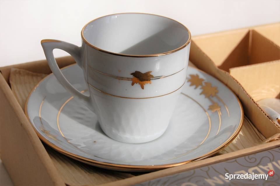 Filiżanki biała porcelana chińska złocona Lublin
