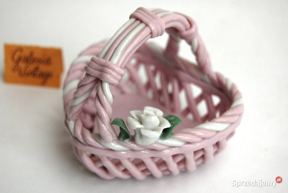 Koszyczek serce pojemnik porcelana vintage Lublin