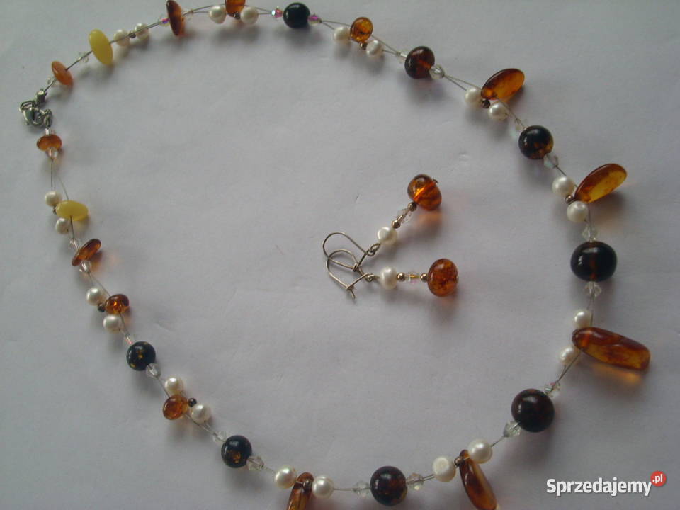 Naszyjnik kolczyki bursztyn Częstochowa