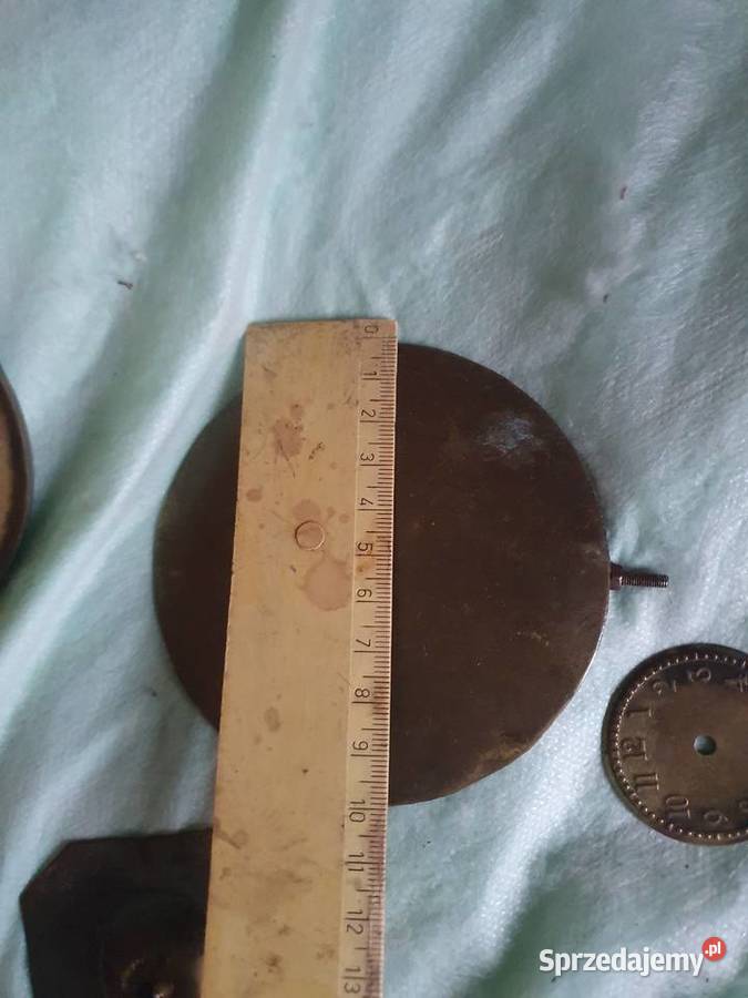 Części starego zegara stacyjki mosiądz wahadło Warszawa