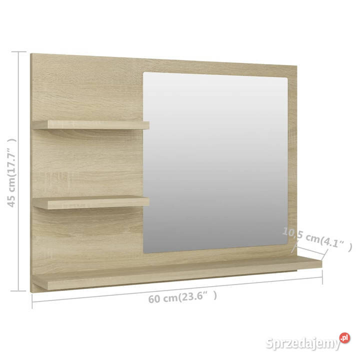 Lustro łazienkowe dąb sonoma 60x105x45 WM805009
