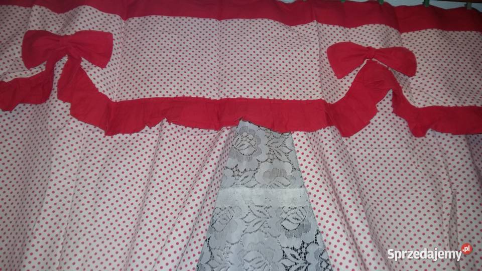 Zasłony z bawełny w groszki dwa szale Łódź