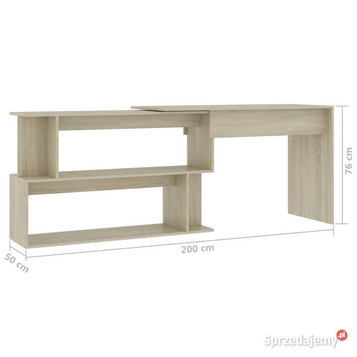 Biurko narożne dąb sonoma 200x50x76 WM801101 Warszawa sprzedam