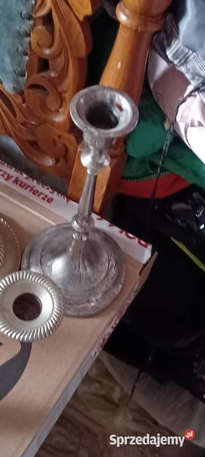 ZESTAW ŚWIECZNIKÓW STARYCH METAL WSZYSTSKIE