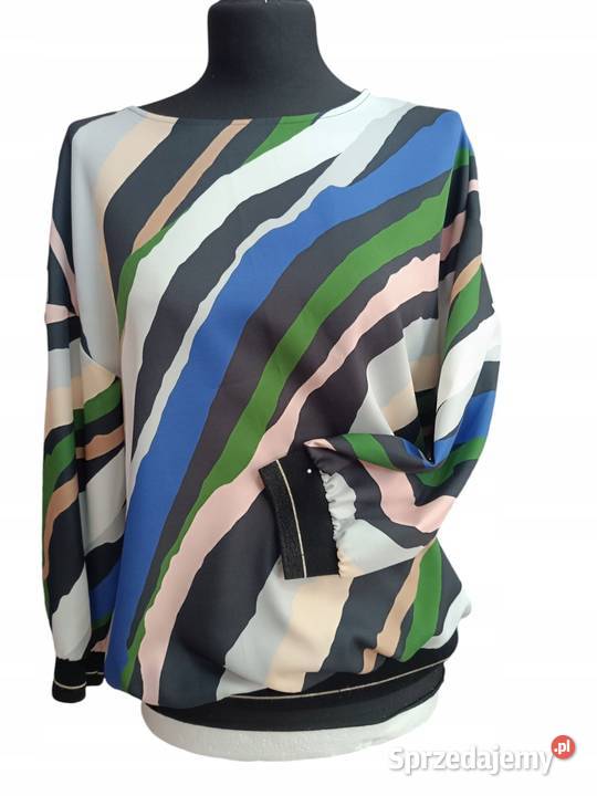 Bluzka NOVUM 42 zielone paski biust 108 Pątnów