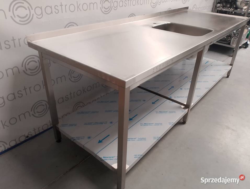 Stół ze zlewem i półką 2525x865x850 6 nóg Gastronomia dolnośląskie Wrocław