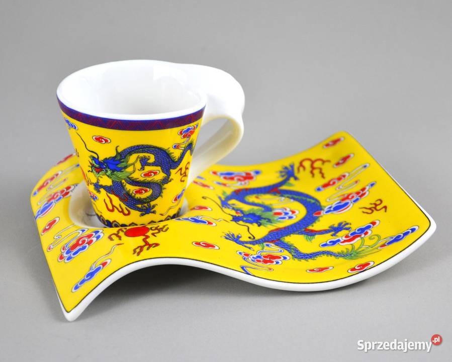 Filiżanka espresso na falistym spodku Silver Porcelana i szkło Pomiechówek