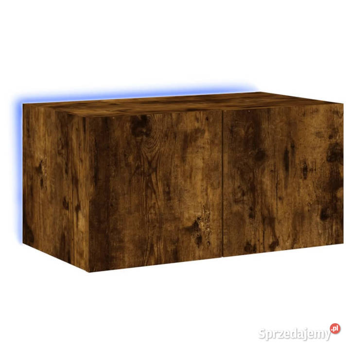 Ścienna szafka TV z LED przydymiony dąb 60x35x31 Warszawa sprzedam