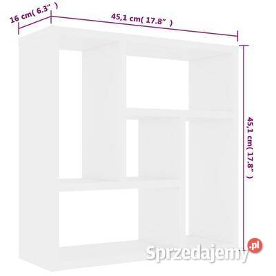 vidaXL Półka ścienna biała 451x16x451 płyta Warszawa