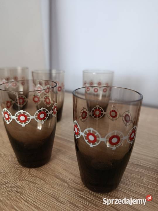 Brązowe kieliszki do wódki likieru Porcelana i szkło Stalowa Wola sprzedam