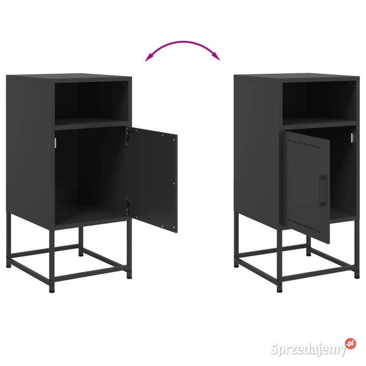 Szafka nocna czarna 36x39x78 stal WM846566