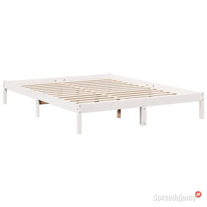 Dłuższe łóżko bez materaca białe drewno sosnowe 31cm