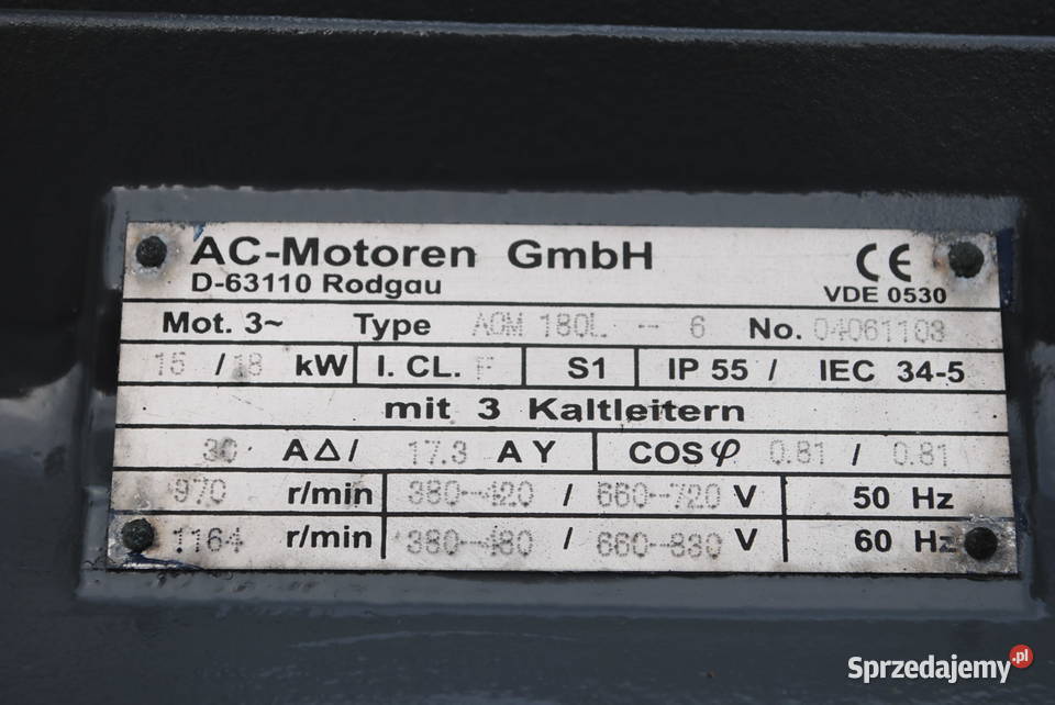 Silnik elektryczny 15kw 970obrmin Kargowa