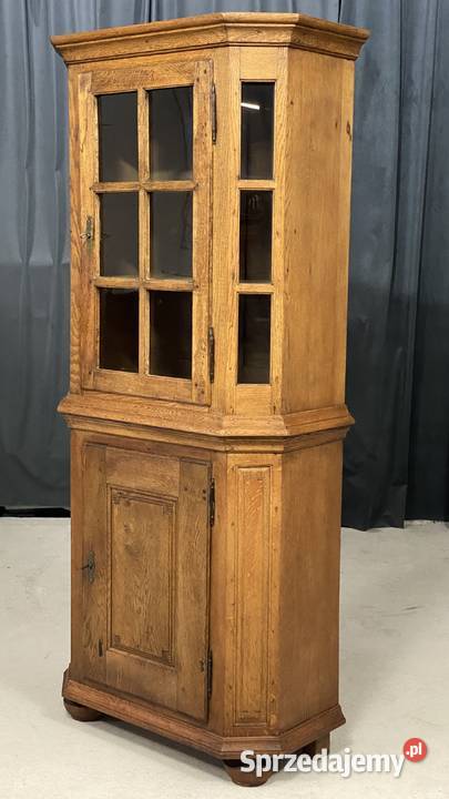 Klasyczna wąska witryna dębowa w rustykalnym Meble sprzedam